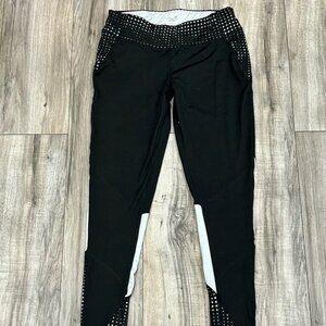 Elegant Black and White Studded Leggings